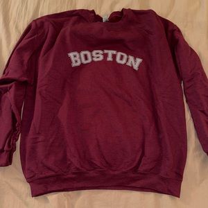 Burgundy boston crewneck